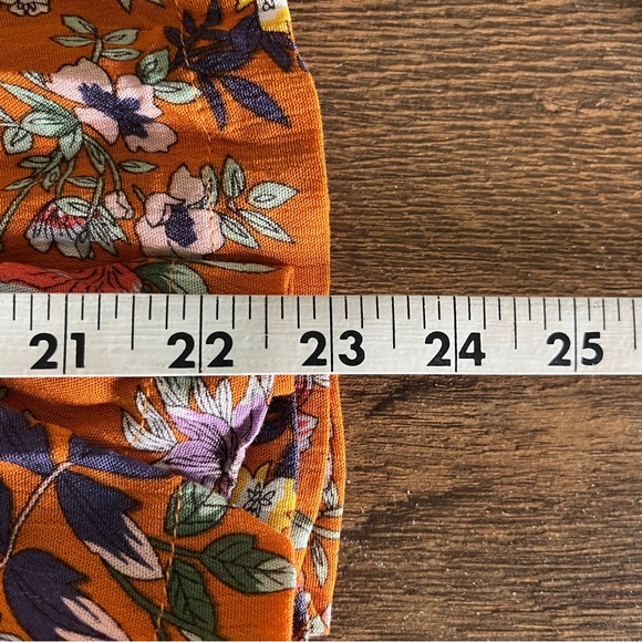Easel Dress Size Medium Orange Floral Sundress Tie Straps Flowy Boho - Picture 11 of 11